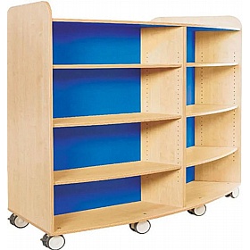 KubbyClass Grand Mobile Library Bookcases Island with Centre Seat Bundle - School Furniture