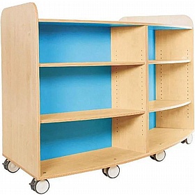 KubbyClass Grand Mobile Library Bookcases Island with Centre Seat Bundle - School Furniture