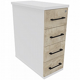 Unified Duo Narrow Desk High Pedestals - Office Storage