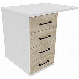 Unified Duo Rectangular Desk High Extension Pedestal - Office Storage