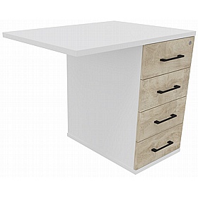 Unified Duo Rectangular Desk High Extension Pedestal - Office Storage