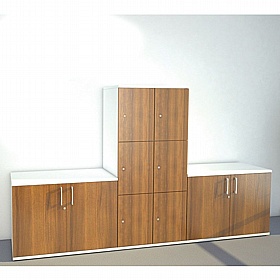 Unified Duo Wooden Office Lockers - Office Storage