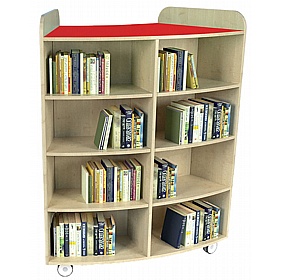 KubbyClass Mobile Junior Library Curved Bookcases and Stools Bundle - School Furniture