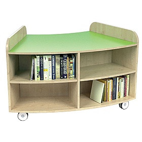 KubbyClass Mobile Junior Library Curved Bookcases Bundle - School Furniture