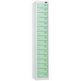 Pure Antibacterial 16 Door Personal Effects Locker with Cam Lock - Office Storage