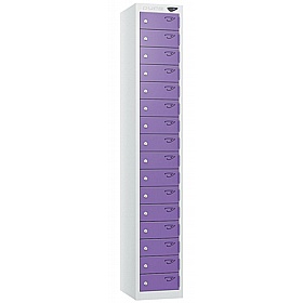 Pure Antibacterial 16 Door Personal Effects Locker with Cam Lock - Office Storage
