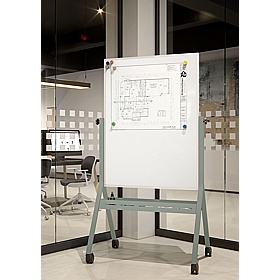 Elite Mobile Swivel Portrait Magnetic Whiteboards - Display Equipment
