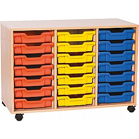 EduStore Triple Column 21 Shallow Tray Storage