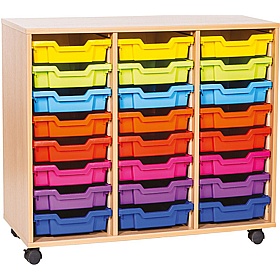 EduStore Triple Column 24 Shallow Tray Storage