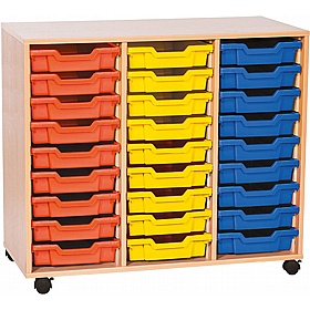 EduStore Triple Column 27 Shallow Tray Storage