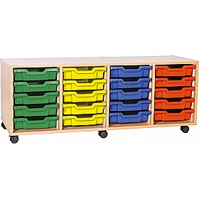 EduStore Quad Column 20 Shallow Tray Storage