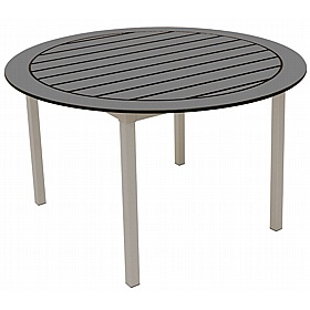Gopak EnviroSlat Compact Round Outdoor Picnic and Dining Tables - Breakout & Canteen