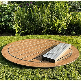 Gopak EnviroSlat Compact Round Outdoor Picnic and Dining Tables - Breakout & Canteen