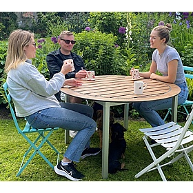 Gopak EnviroSlat Compact Round Outdoor Picnic and Dining Tables - Breakout & Canteen