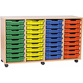 EduStore Quad Column 36 Shallow Tray Storage