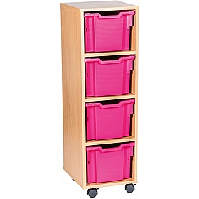 EduStore Single Column 4 Extra Deep Tray Storage