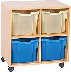 EduStore Double Column 4 Extra Deep Tray Storage