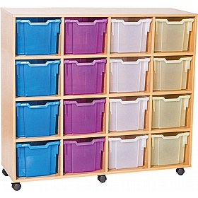 EduStore Quad Column 16 Extra Deep Tray Storage