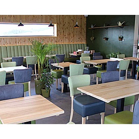 Forza Round Solid Wood Poseur Breakout and Cafe Tables - Breakout & Canteen