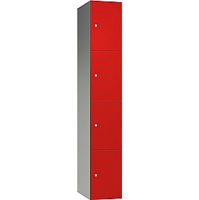 Pure Leisure Wet Area SGL Laminate Door Aluminium Lockers with Hasp and Staple Lock - Office Storage