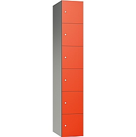 Pure Leisure Wet Area SGL Laminate Door Aluminium Lockers with Hasp and Staple Lock - Office Storage