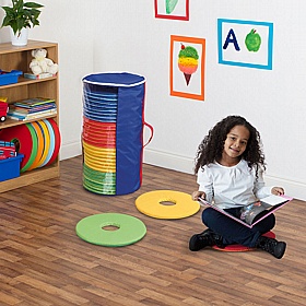 Rainbow Circular Mats Set of 32 with Holdall