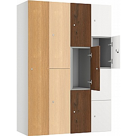 Pure Shield Antibacterial MFC Wood Effect Door Lockers with Cam Lock - Office Storage