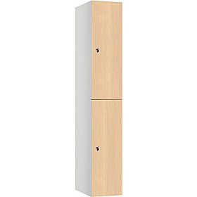 Pure Shield Antibacterial MFC Wood Effect Door Lockers with Hasp and Staple Lock - Office Storage