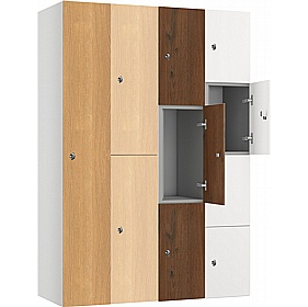 Pure Shield Antibacterial MFC Wood Effect Door Lockers with Hasp and Staple Lock
