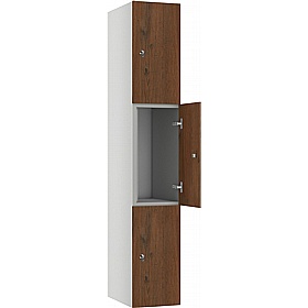 Pure Shield Antibacterial MFC Wood Effect Door Lockers with Hasp and Staple Lock - Office Storage