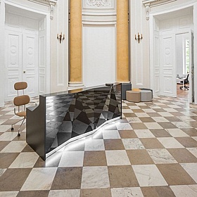 Alpa Rectangular Glass Reception Desks