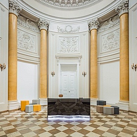 Alpa Rectangular Glass Reception Desks - Reception Area