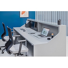 Alpa Rectangular Glass Reception Desks - Reception Area