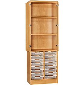 EduStore 16 Shallow Tray Open Combination Cupboards - School Furniture