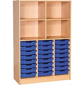 EduStore Triple Column 24 Shallow Tray Combination Storage