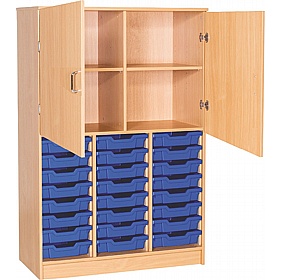 EduStore Triple Column 24 Shallow Tray Open Combination Cupboards