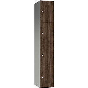 Pure Leisure Wet Area SGL Wood Effect Door Aluminium Lockers with Cam Lock - Office Storage