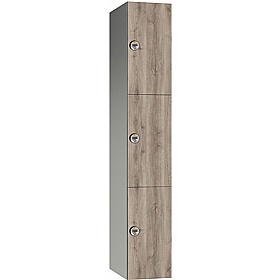 Pure Leisure Wet Area SGL Wood Effect Door Aluminium Lockers with Manual Combination Lock - Office Storage