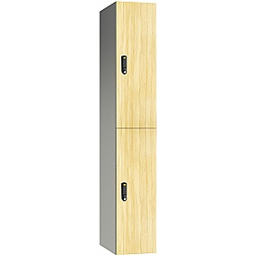Pure Leisure Wet Area SGL Wood Effect Door Aluminium Lockers with Digital Combination Lock - Office Storage