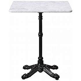 Bistro Square Solid Marble Breakout and Cafe Tables with Black Base - Breakout & Canteen