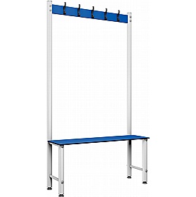 Pure Aquabench Wet Area Single Sided Changing and Cloakroom Bench Seats with Hooks - School Furniture