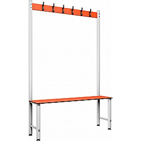 Pure Aquabench Wet Area Single Sided Changing and Cloakroom Bench Seats with Hooks - School Furniture