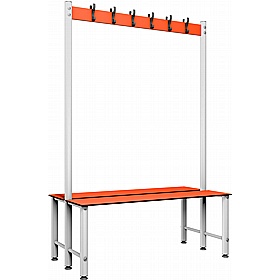Pure Aquabench Wet Area Double Sided Changing and Cloakroom Bench Seats with Hooks - School Furniture
