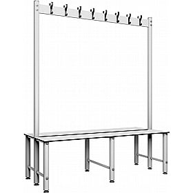 Pure Aquabench Wet Area Double Sided Changing and Cloakroom Bench Seats with Hooks - School Furniture