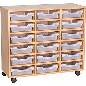 Cubby Triple Column 18 Shallow Tray Storage