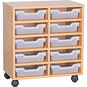 Cubby Double Column 10 Shallow Tray Storage