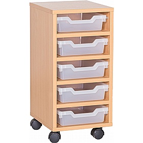 Cubby Single Column 5 Shallow Tray Storage