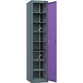 Pure Power 8 Compartment Laptop and Tablet Charging Cupboard with Cam Lock - Office Storage