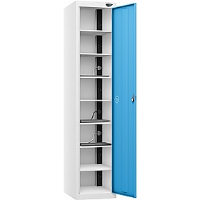 Pure Power 8 Compartment Laptop and Tablet Charging Cupboard with Manual Combination Lock - Office Storage