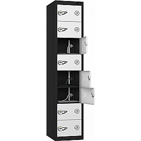 Pure Power 8 Compartment Laptop and Tablet Charging Lockers with Manual Combination Lock - Office Storage